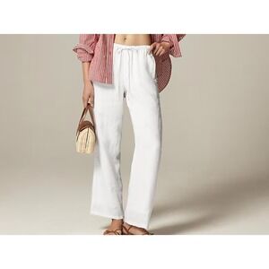 J. Crew Factory White Wide-Leg Drawstring Pants